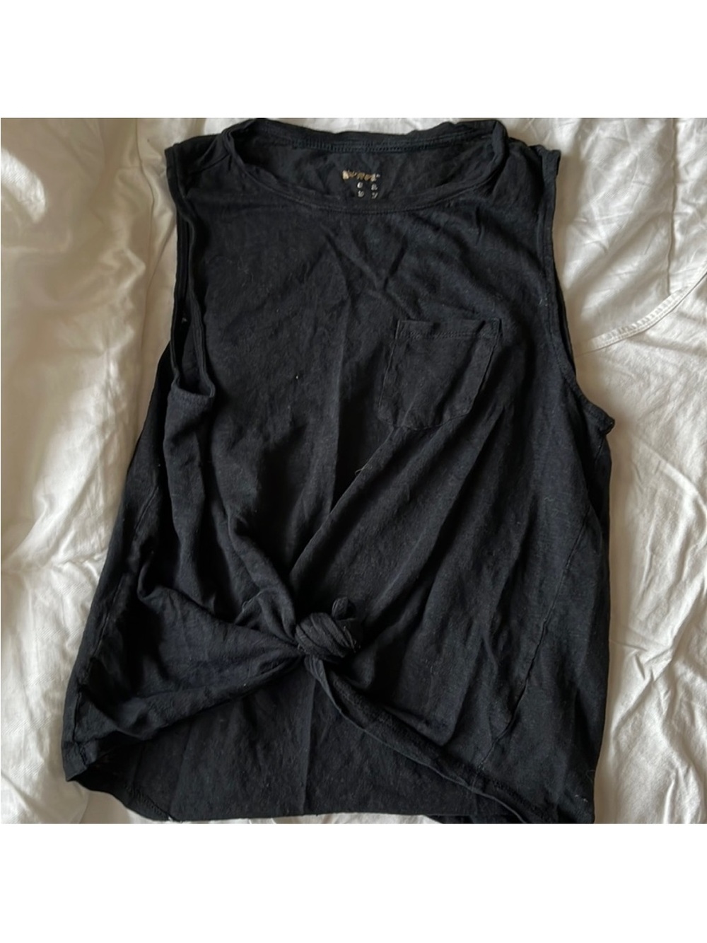 Target A New Day Black Sleeveless Knot-Front Tank Top, lightly worn